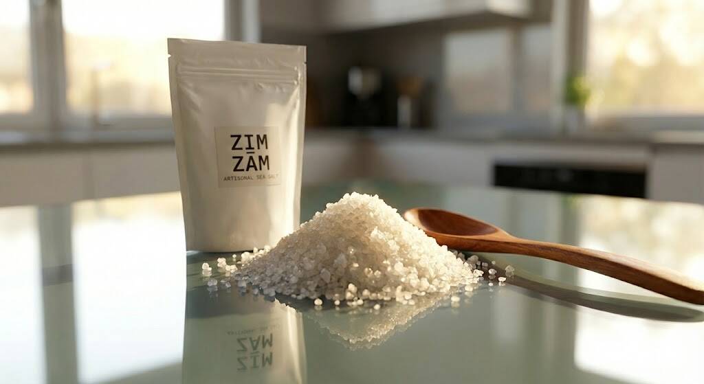 Zim Zam Premium Mineral Mix — sealed bag with cedar scoop inside
